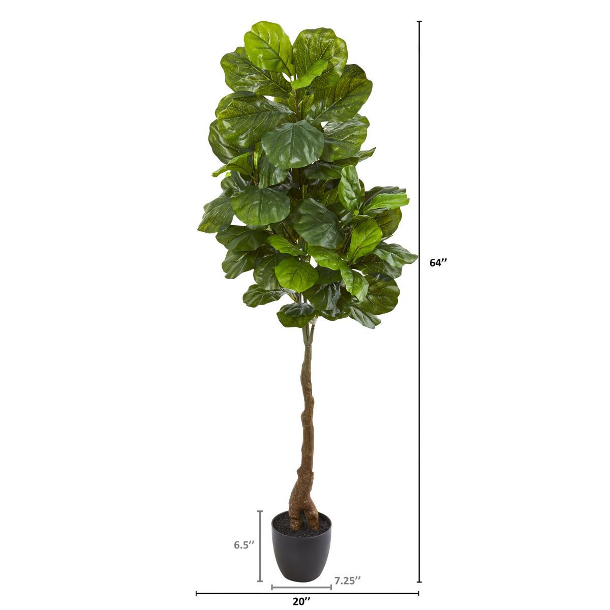 64-Inch Fiddle Leaf Artificial Tree (Real Touch)