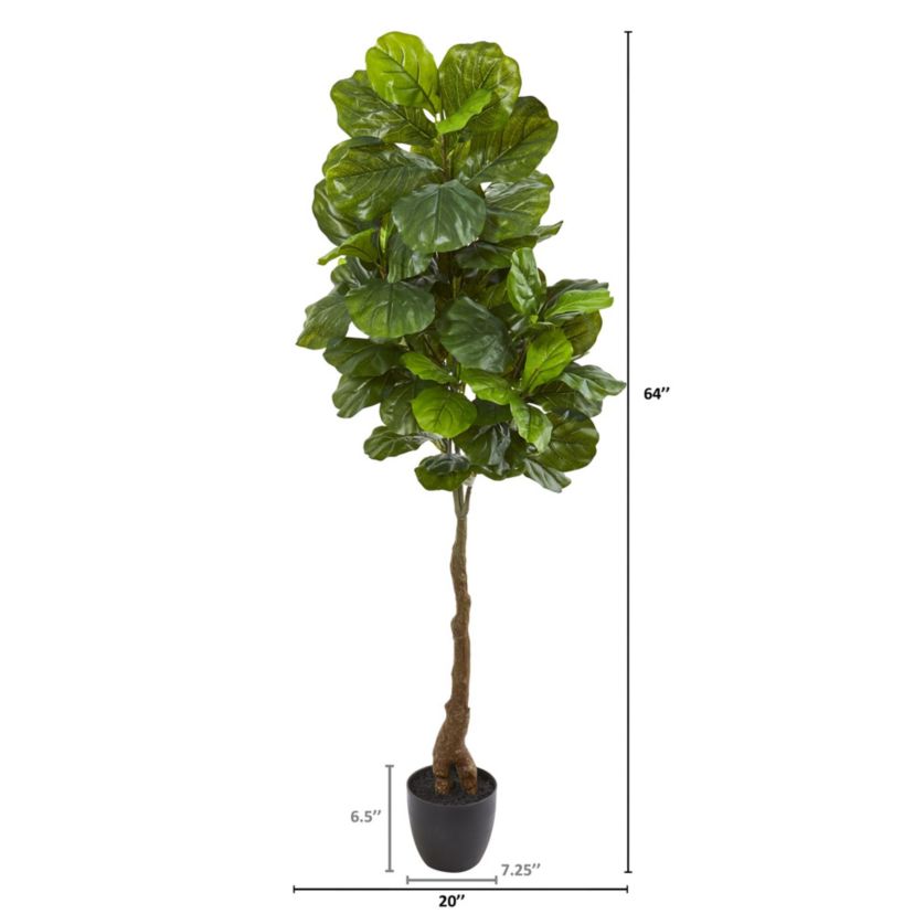 64-Inch Fiddle Leaf Artificial Tree (Real Touch)