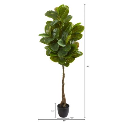 65-Inch Rubber Leaf Artificial Tree (Real Touch)