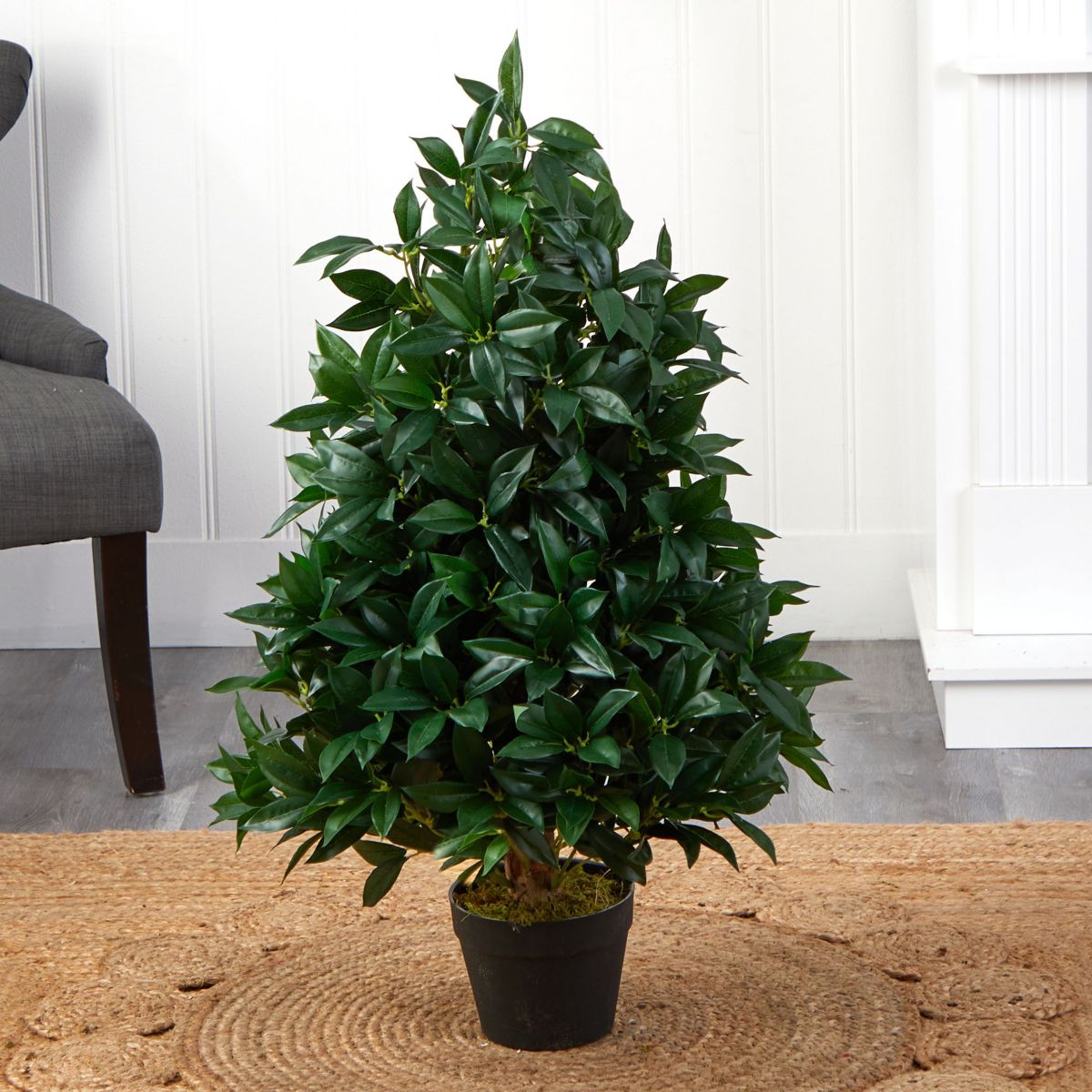 3-Foot Bay Leaf Artificial Topiary Tree UV Resistant (Indoor/Outdoor)