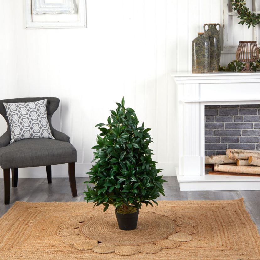 3-Foot Bay Leaf Artificial Topiary Tree UV Resistant (Indoor/Outdoor)
