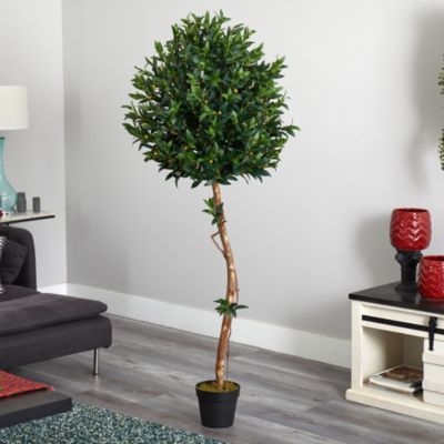 5.5-Foot Olive Topiary Artificial Tree UV Resistant (Indoor/Outdoor)