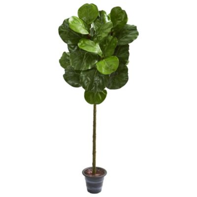 Nearly Natural 4-Foot Fiddle Leaf Artificial Tree with Decorative Planter
