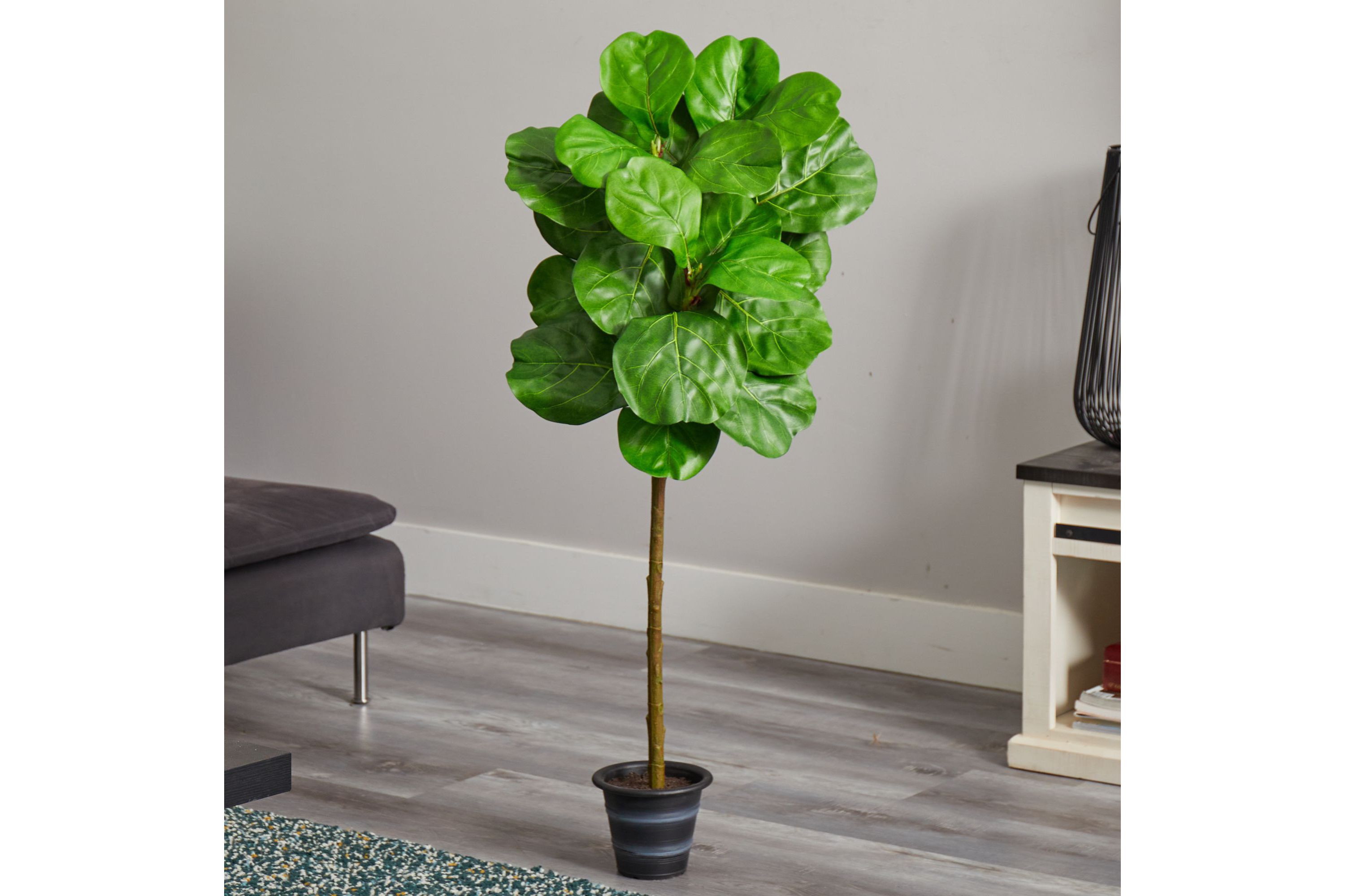 4-Foot Fiddle Leaf Artificial Tree with Decorative Planter