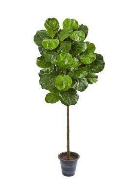 Nearly Natural Fiddle Leaf Tree with Decorative Planter, Green