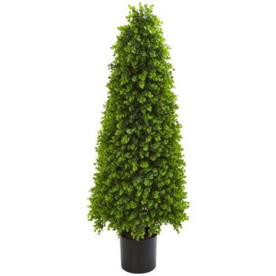 Nearly Natural 4-Foot Eucalyptus Topiary Artificial Tree (Indoor/Outdoor), Green
