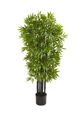 Nearly Natural Bamboo Tree with Black Trunks Indoor/Outdoor, Green