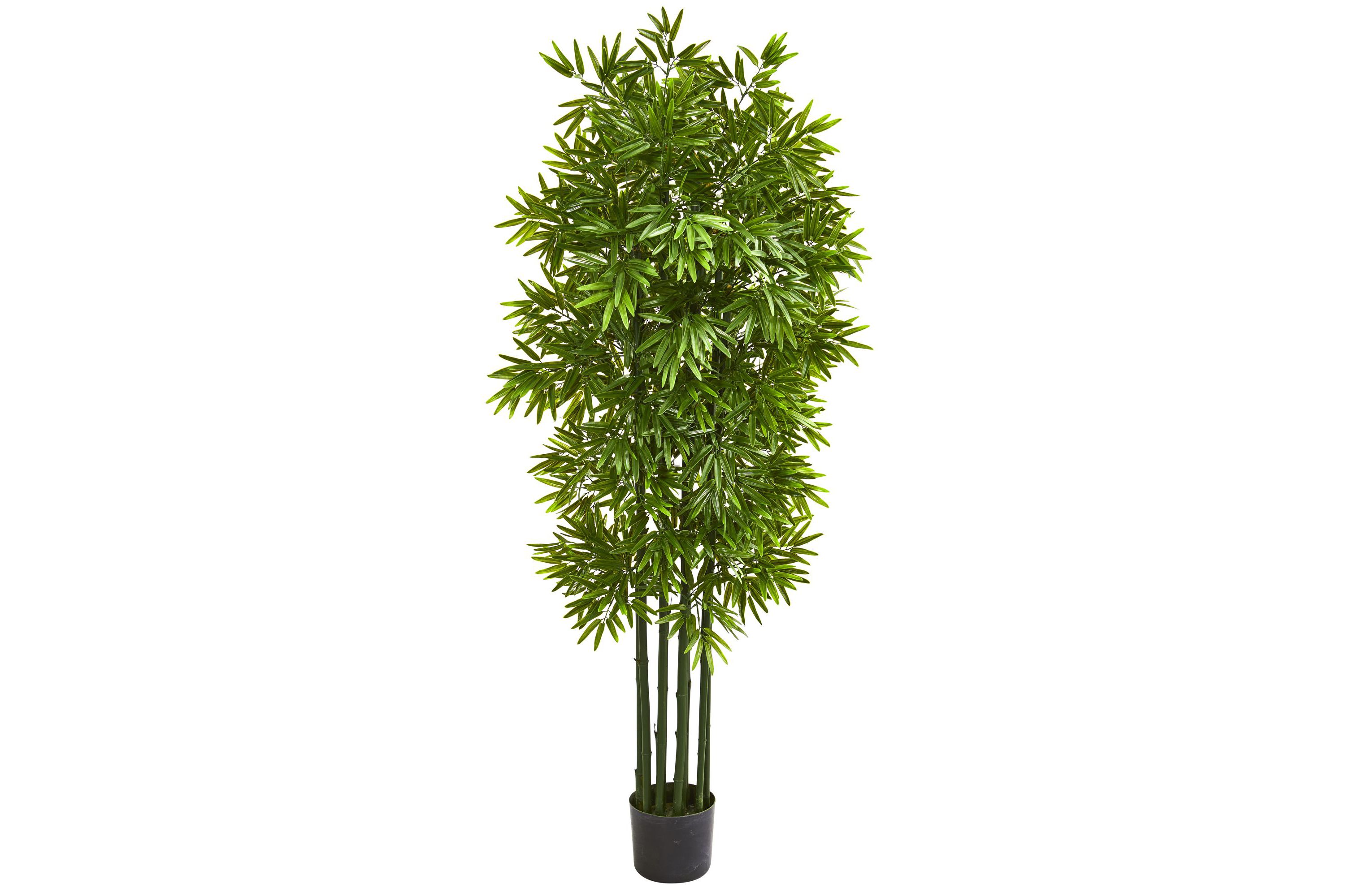 64-Inch Bamboo Artificial Tree with Green Trunks UV Resistant (Indoor/Outdoor)