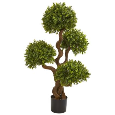 3.5-Foot Four Ball Boxwood Artificial Topiary Tree