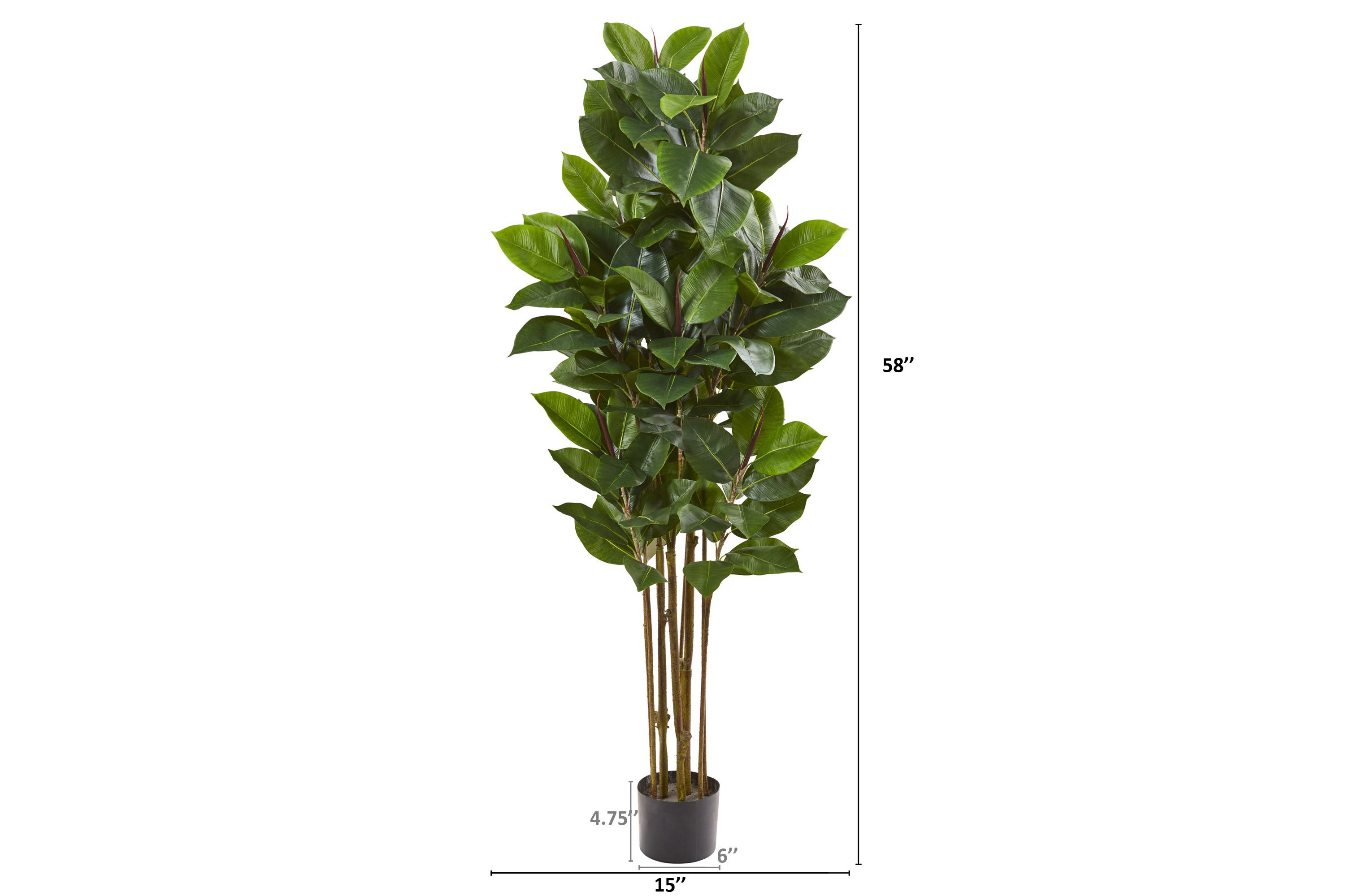 58-Inch Rubber Leaf Artificial Tree