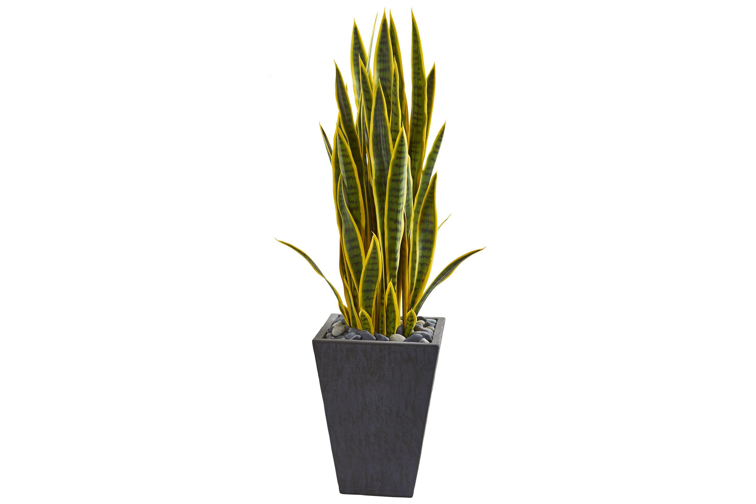 3.5-Foot Sansevieria Artificial Plant in Slate Planter