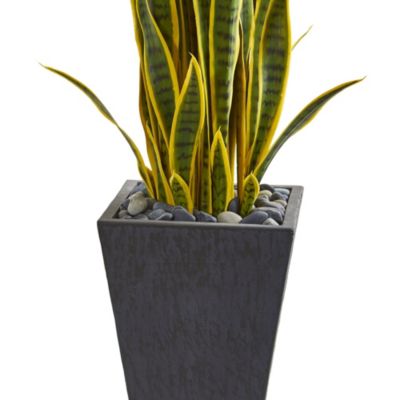 3.5-Foot Sansevieria Artificial Plant in Slate Planter