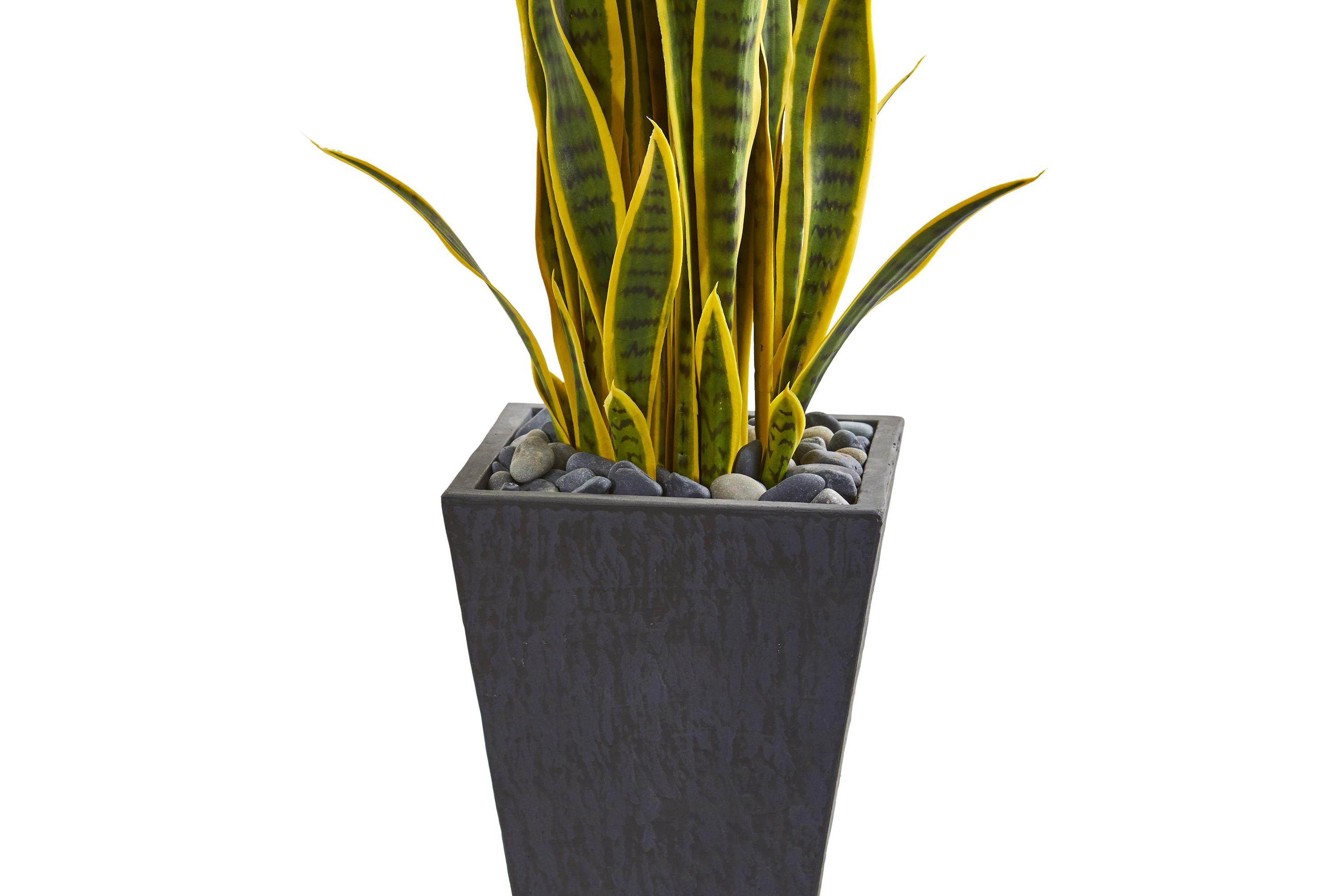3.5-Foot Sansevieria Artificial Plant in Slate Planter