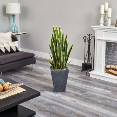 3.5-Foot Sansevieria Artificial Plant in Slate Planter