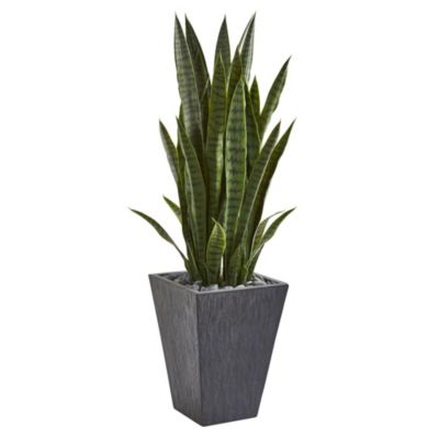 45-Inch Sansevieria Artificial Plant in Slate Planter