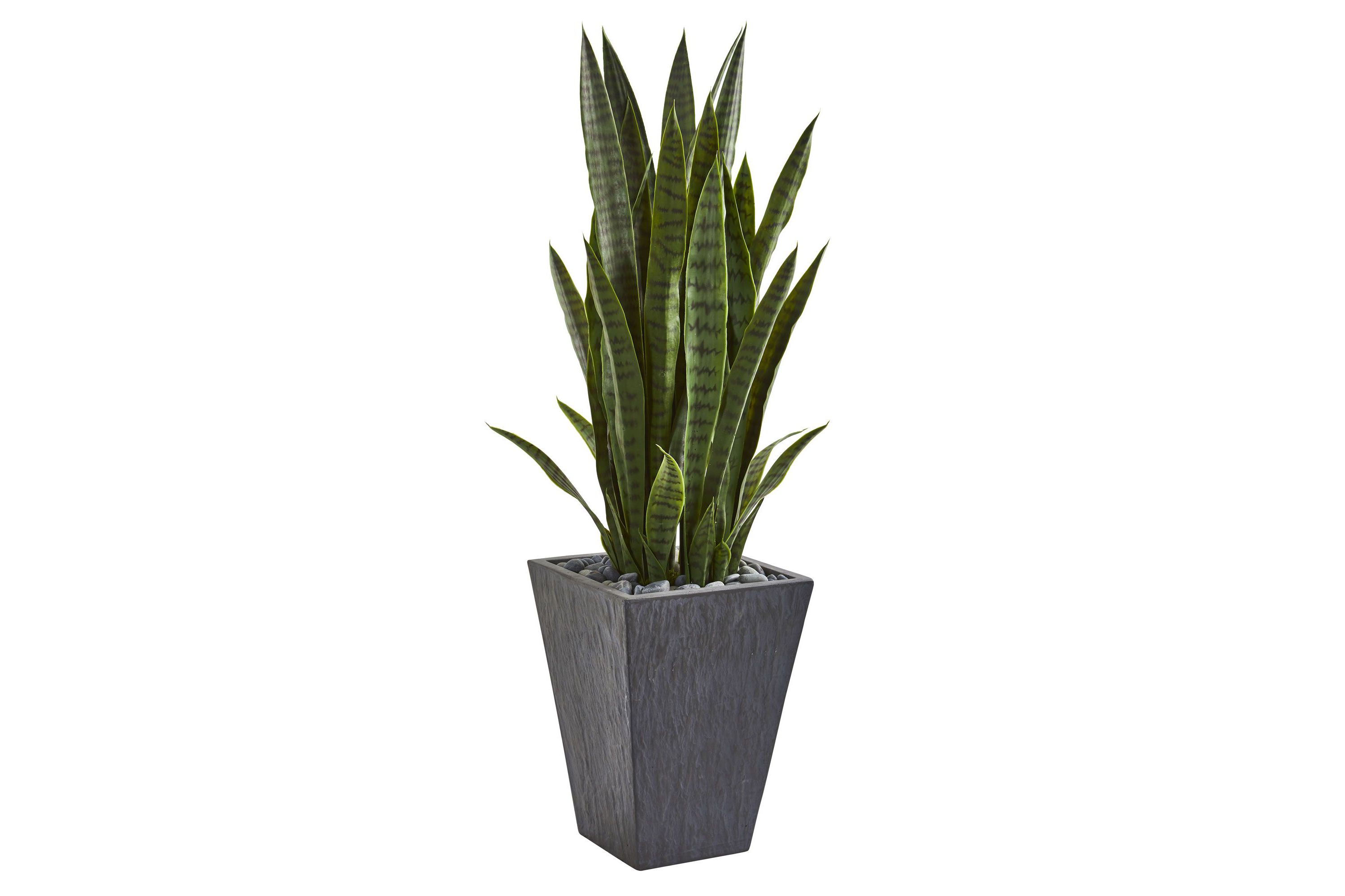 45-Inch Sansevieria Artificial Plant in Slate Planter