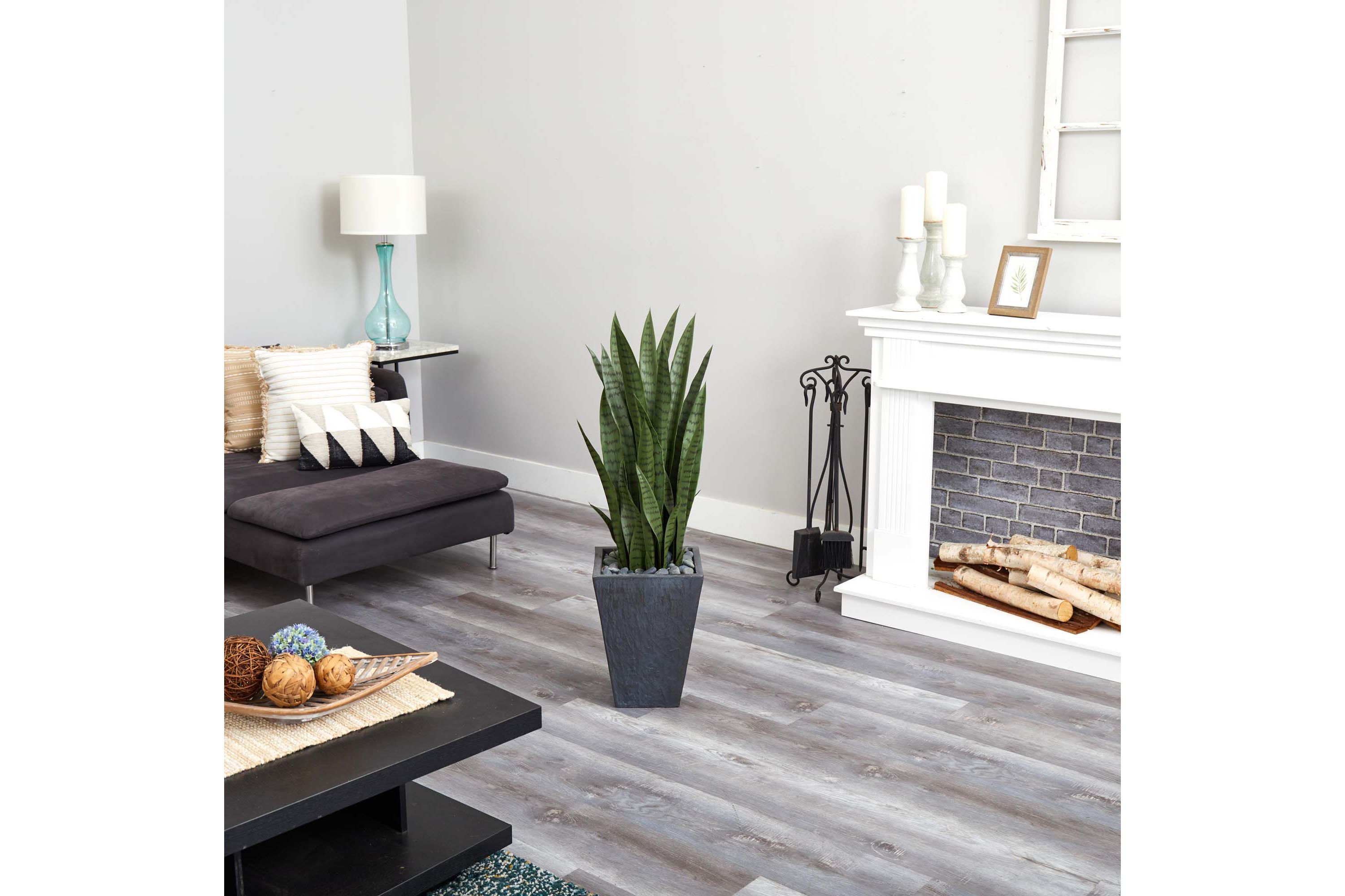 45-Inch Sansevieria Artificial Plant in Slate Planter