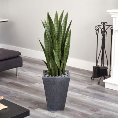 45-Inch Sansevieria Artificial Plant in Slate Planter