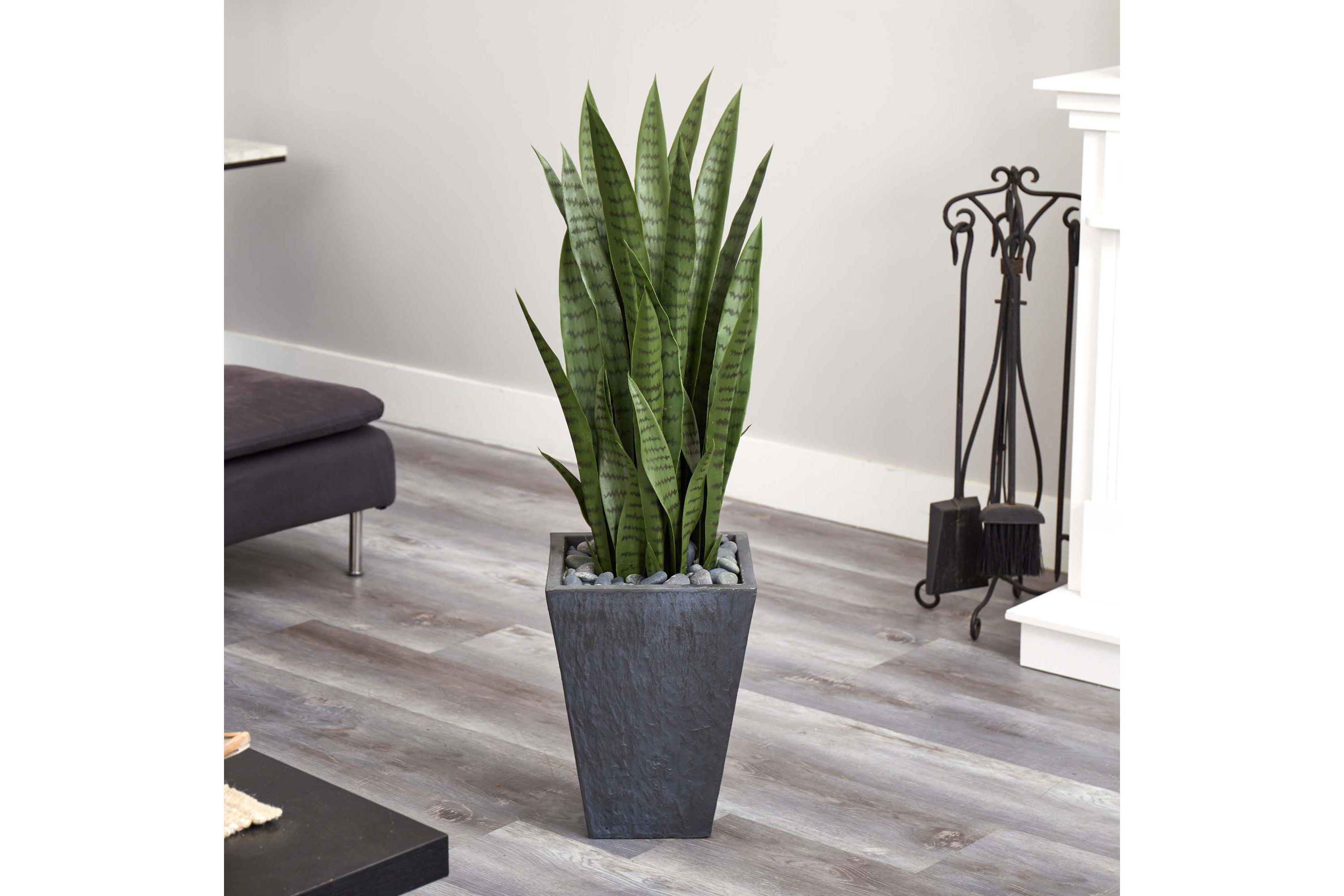 45-Inch Sansevieria Artificial Plant in Slate Planter