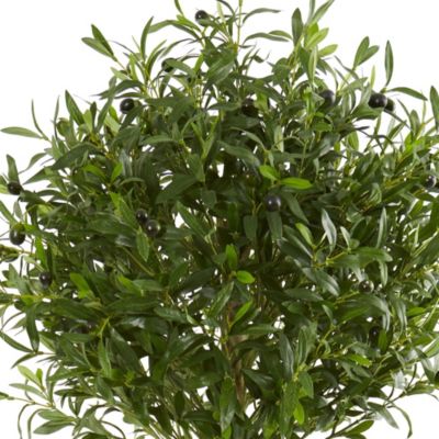 5-Foot Olive Topiary Artificial Tree in White Planter