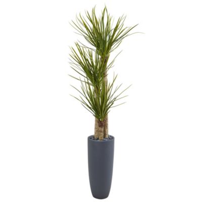 Nearly Natural 6-Foot Yucca Artificial Tree in Bullet Planter, Green