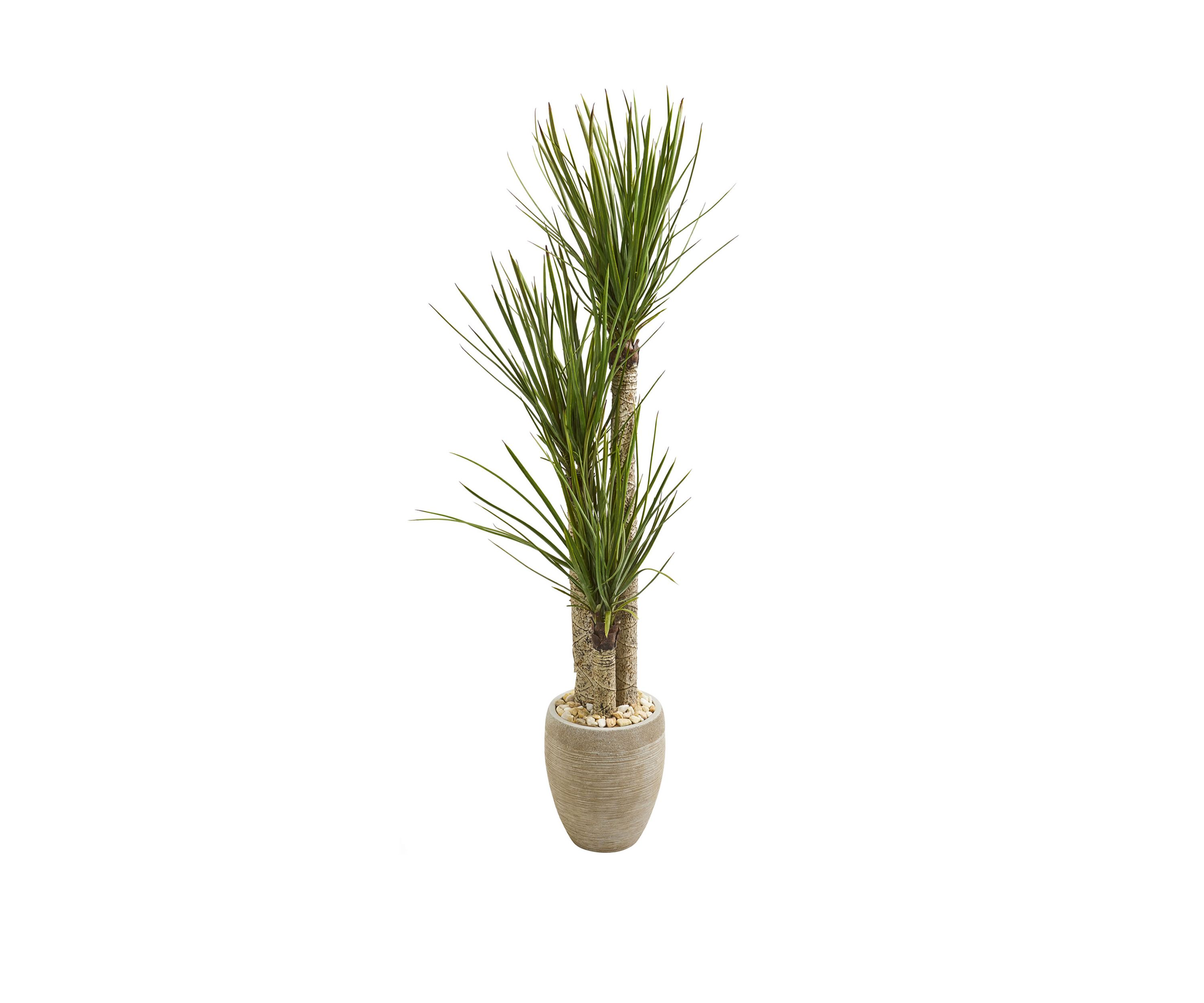 64 Inch Yucca Artificial Tree in Sand Colored Planter