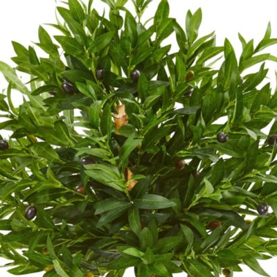 38-Inch Olive Topiary Artificial Tree in Bowl Planter UV Resistant (Indoor/Outdoor)