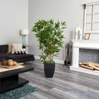 5-Foot Bamboo Artificial Tree in Black Planter (Real Touch) UV Resistant (Indoor/Outdoor)