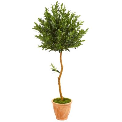 63-Inch Olive Topiary Artificial Tree in Terra Cotta Planter UV Resistant (Indoor/Outdoor)