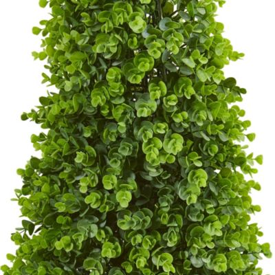 41-Inch Eucalyptus Cone Topiary Artificial Tree in Metal Planter (Indoor/Outdoor)