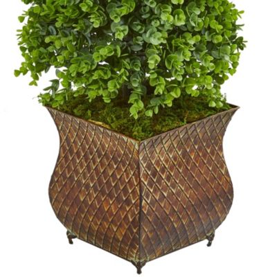 41-Inch Eucalyptus Cone Topiary Artificial Tree in Metal Planter (Indoor/Outdoor)
