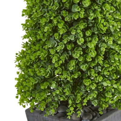 57-Inch Eucalyptus Topiary Artificial Tree in Slate Planter (Indoor/Outdoor)