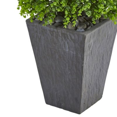 57-Inch Eucalyptus Topiary Artificial Tree in Slate Planter (Indoor/Outdoor)