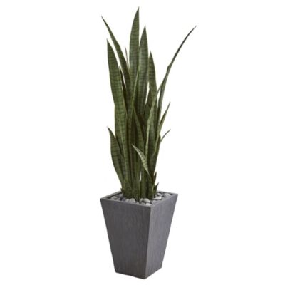 57-Inch Sansevieria Artificial Plant in Slate Planter
