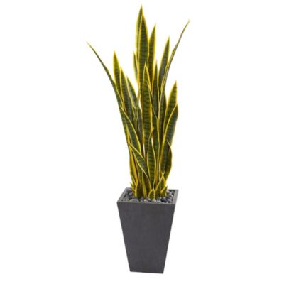 4.5-Foot Sansevieria Artificial Plant in Slate Planter
