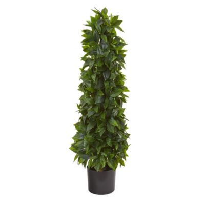 Nearly Natural 3-Foot Sweet Bay Cone Topiary Artificial Tree