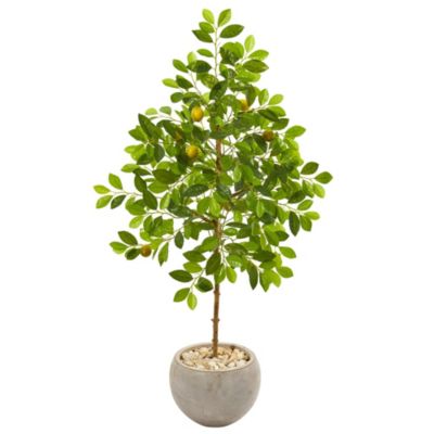 54-Inch Lemon Artificial Tree in Sand Colored Planter