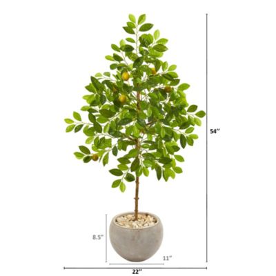 54-Inch Lemon Artificial Tree in Sand Colored Planter