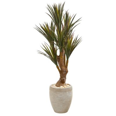 Nearly Natural 50-Inch Yucca Artificial Tree in Planter UV Resistant (Indoor/Outdoor), Green