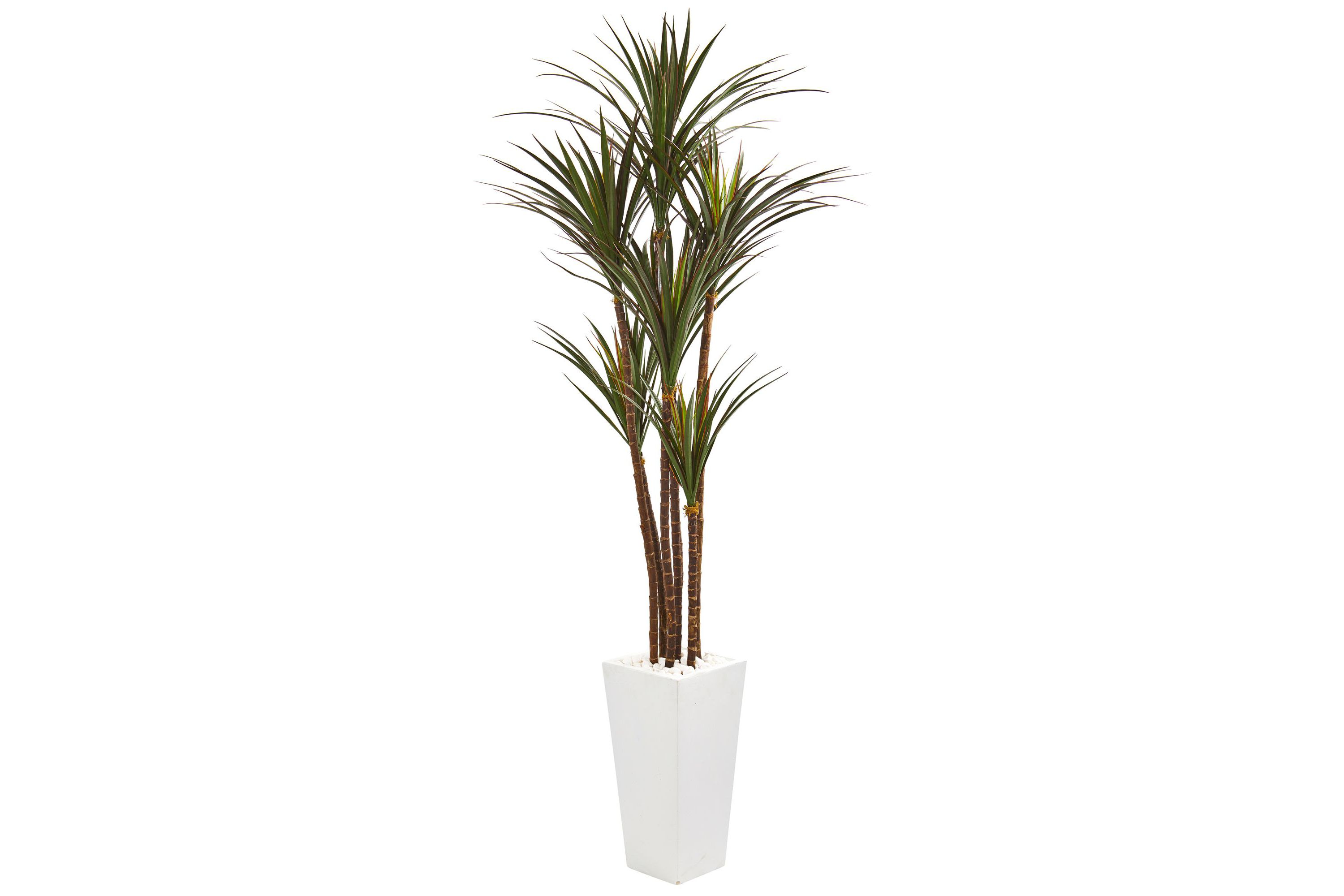 6.5-Foot Giant Yucca Artificial Tree in White Planter UV Resistant