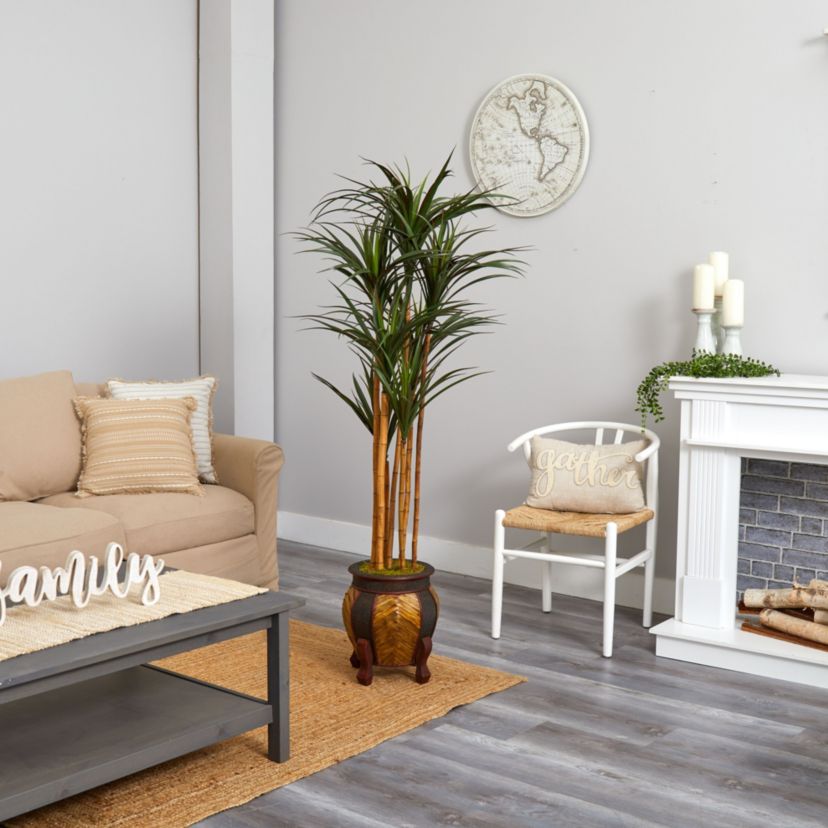 62-Inch Giant Yucca Artificial Tree in Decorative Planter UV Resistant