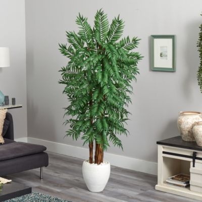 6-Foot Parlour Artificial Palm Tree in White Planter