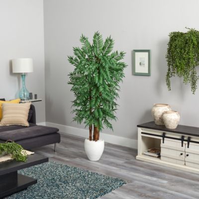 6-Foot Parlour Artificial Palm Tree in White Planter