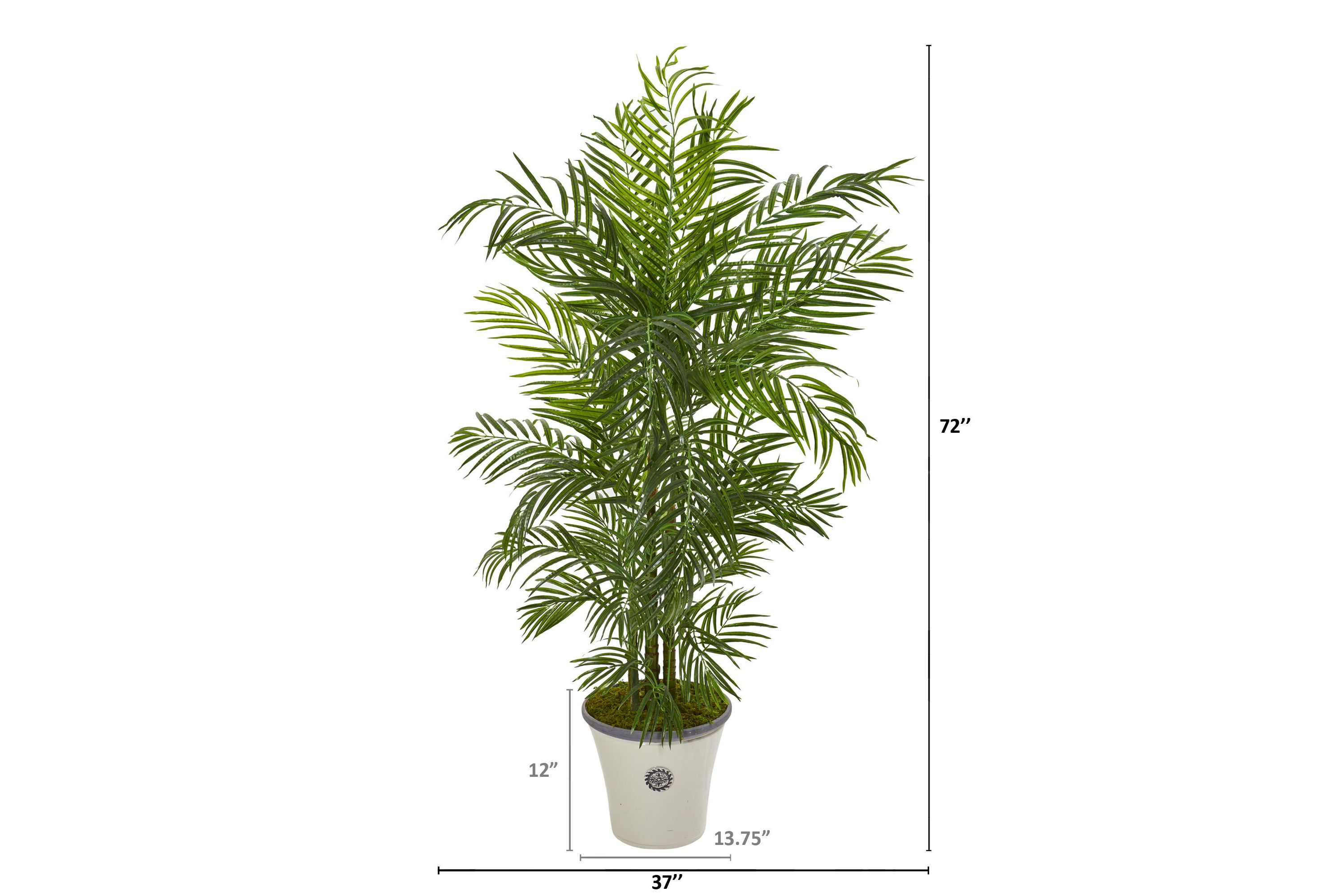 6-Foot Areca Palm Artificial Tree in Planter UV Resistant (Indoor/Outdoor)