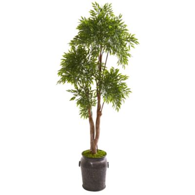 82-Inch Ruscus Artificial Tree in Planter UV Resistant (Indoor/Outdoor)