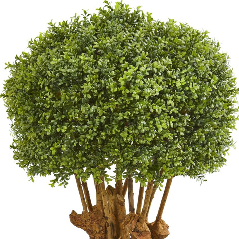 51-Inch Boxwood Artificial Topiary Tree in Cement Planter (Indoor/Outdoor)
