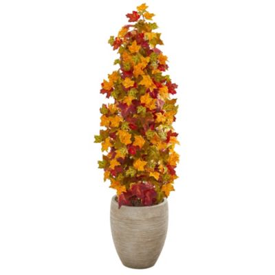 42-Inch Autumn Maple Artificial Tree in Sand Colored Planter