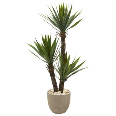 56-Inch Yucca Artificial Tree in Sandstone Planter