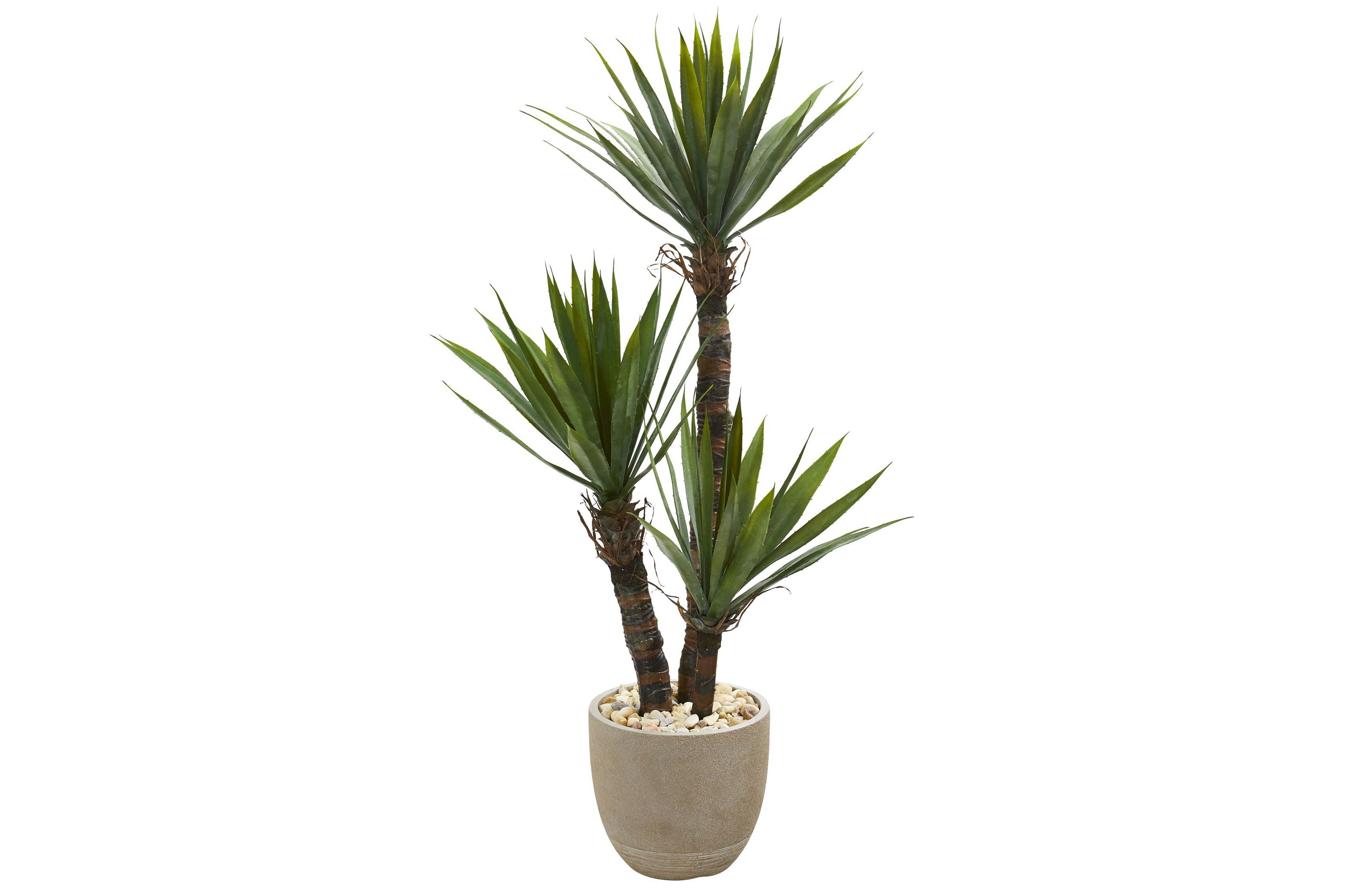 56-Inch Yucca Artificial Tree in Sandstone Planter