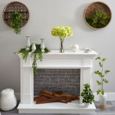 18-Inch Hydrangea Artificial Arrangement in Glass Vase